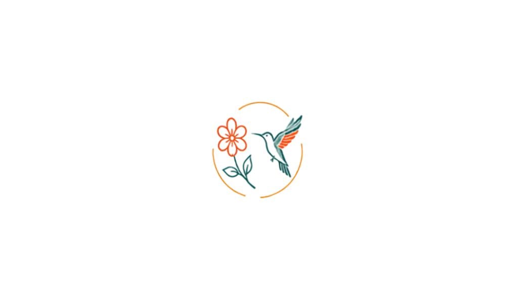 Hummingbird and flower illustration representing Nurture